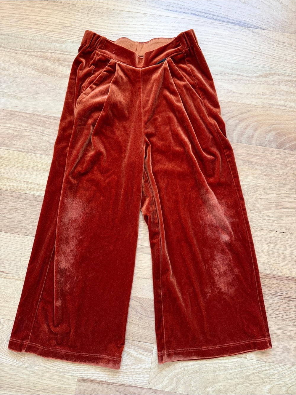MOLO Denmark Gorgeous Velvet Wide-Leg Pants - Rust Orange Girls sz EUR 116